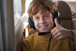 Happy Kid During Aircraft Ride