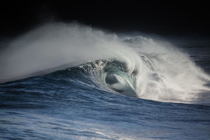 Stormy blue sea with waves