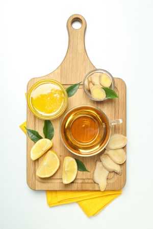 Cold treatment, healthcare concept - tea with ginger