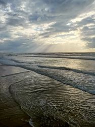 Seascape. Dramatic sunset