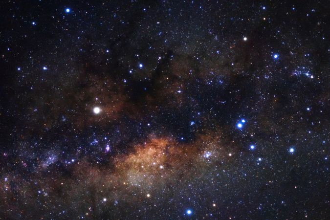 Milky way galaxy with stars and space dust in the universe