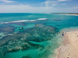 Porto de Galinhas beach aerial shot