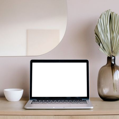 laptop with simple decoration