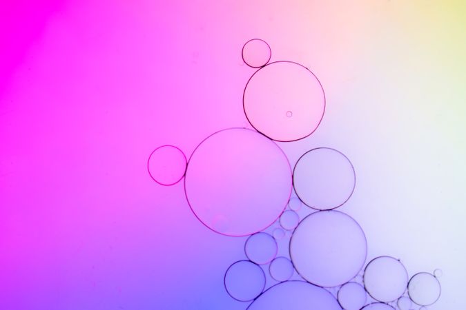 Abstract Macro Photography gradient of oil and water, Science abstract tech background
