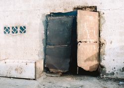 Old building with broken doors