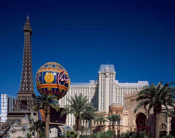 Part of the Las Vegas Strip, including the Paris Las Vegas, Nevada
