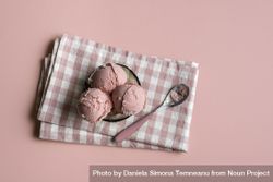 Homemade ice cream on pink background 5pQyj4