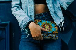 Stylish female with fashion bag