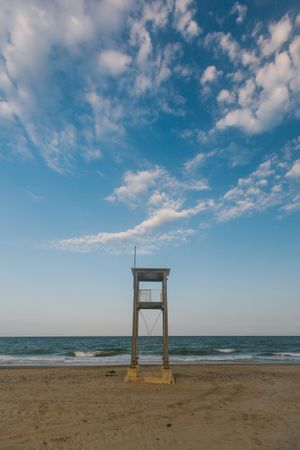 Observation tower at empty seashore