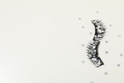 False eyelashes, concept of different makeup accessories