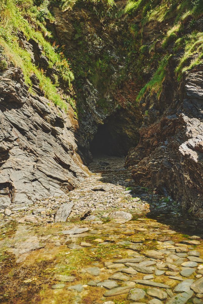 Cave entrance on a sunny day