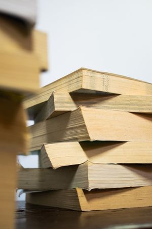 Stack of books with copy space