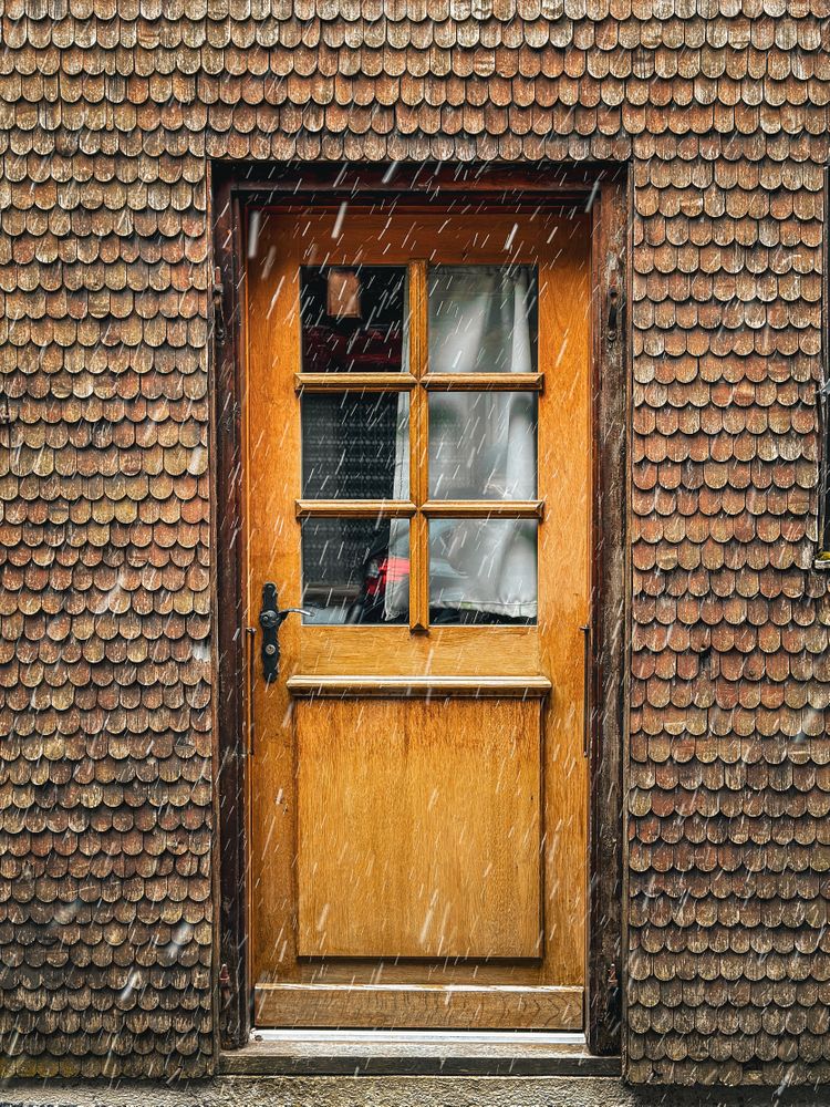 Tiled Chalet Door in Rossiniere, VD