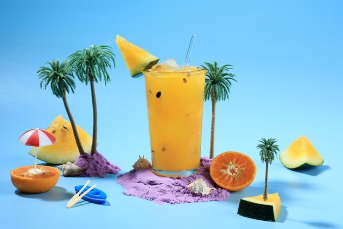 Yellow Watermelon Juice on the Beach