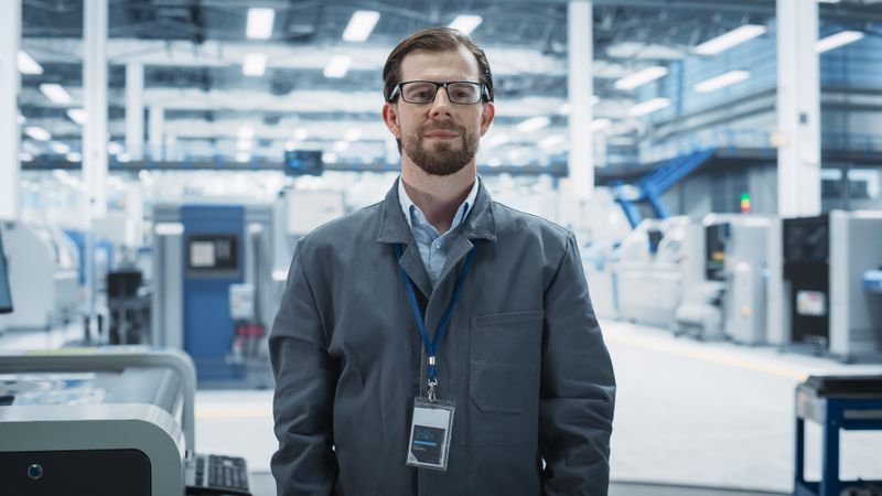 Portrait of proud male scientist in lab