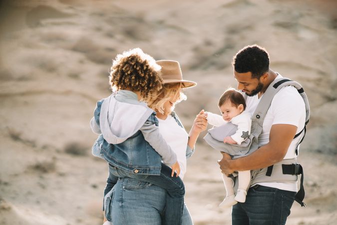 Diverse family having fun on vacation