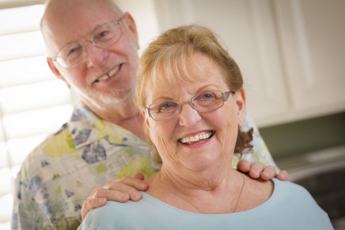 Happy Older Couple Portrait Inside