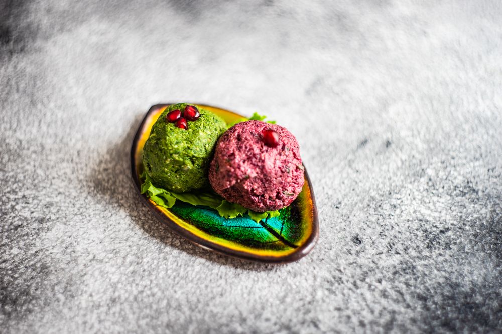 Traditional Georgian dish beet & spinach dish pkhali