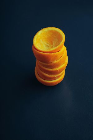 Stack of squeezed orange halfs