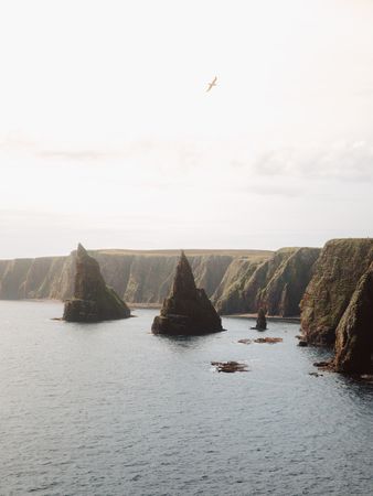 Picturesque seascape with whimsical cliffs