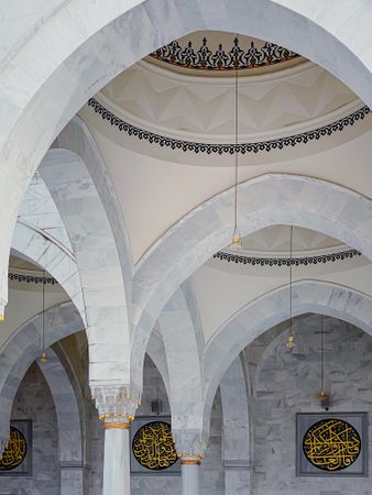 Inside of marble mosque in Ankara