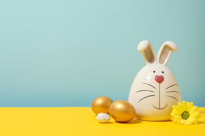 Concept of Richness, golden eggs, space for text