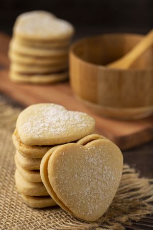 Delicious buttery biscuits filled with guava paste.
