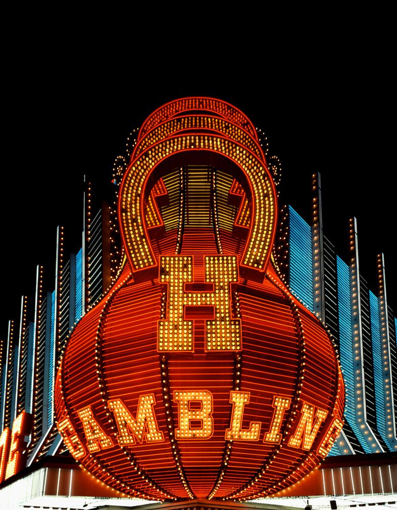 The Horseshoe Casino's neon sign, Las Vegas, Nevada