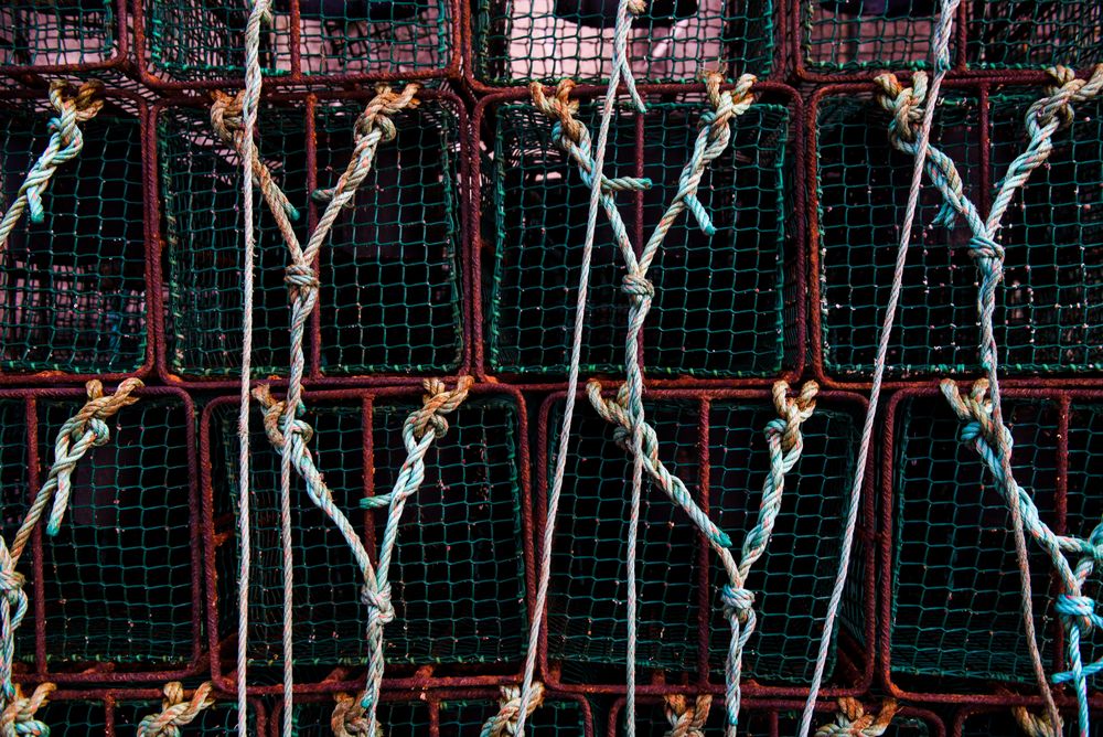 Stack of fishing traps