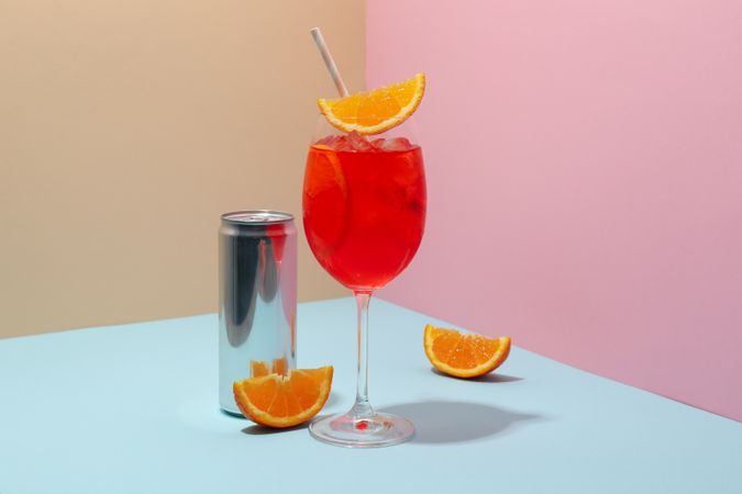 Glass of Italian Spritz, delicious summer cocktail