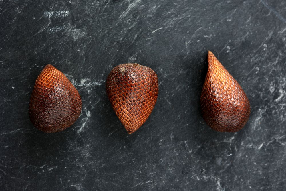 Three fresh salak fruit