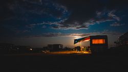 Nighttime campsite scene