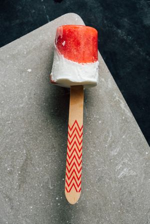 Watermelon and cream popsicle