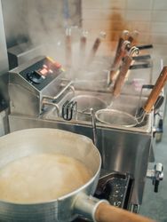 Kitchenware in restaurant