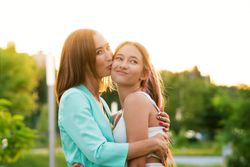 Mom And Teen Daughter Outdoor