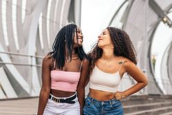 Black female friends enjoying a summer day