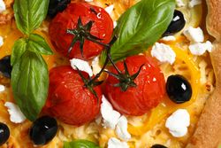Concept of tasty food, Vegetable galette, close up