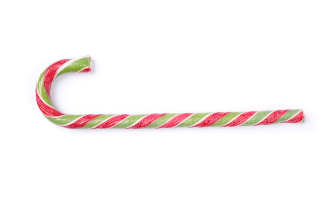 Sweet candy cane isolated on plain background