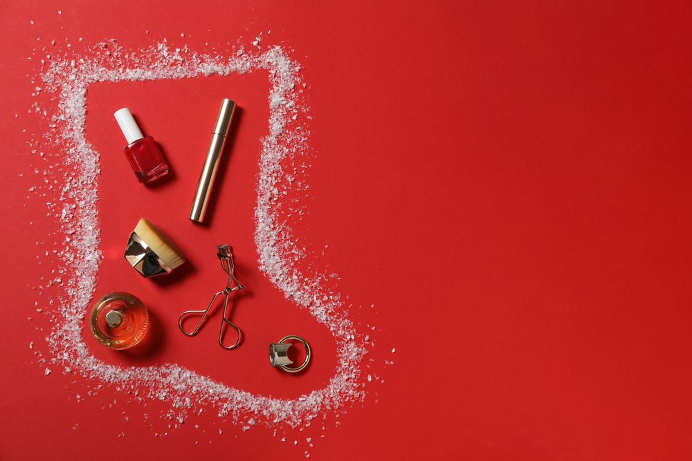 Concept of cosmetics, winter cosmetics, space for text