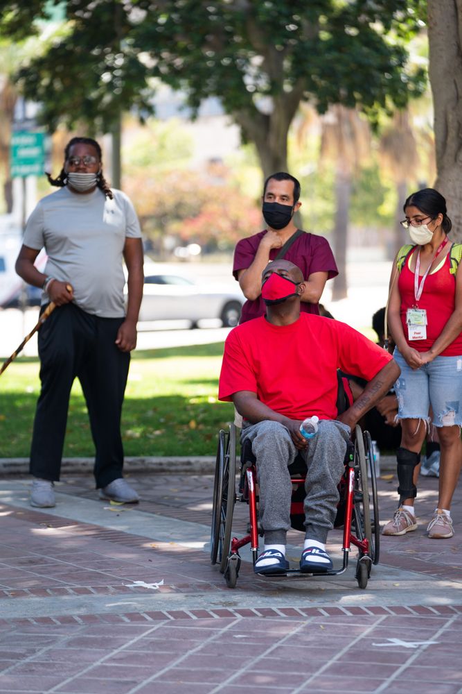 Los Angeles, CA, USA — June 16th, 2020: group of people at solidarity rally