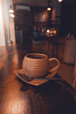 Cup of coffee on table