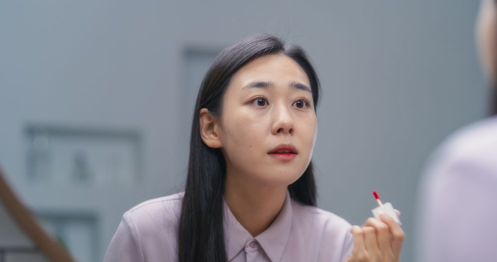 Natural South Korean Female is Getting Ready to Go Out on a Date.