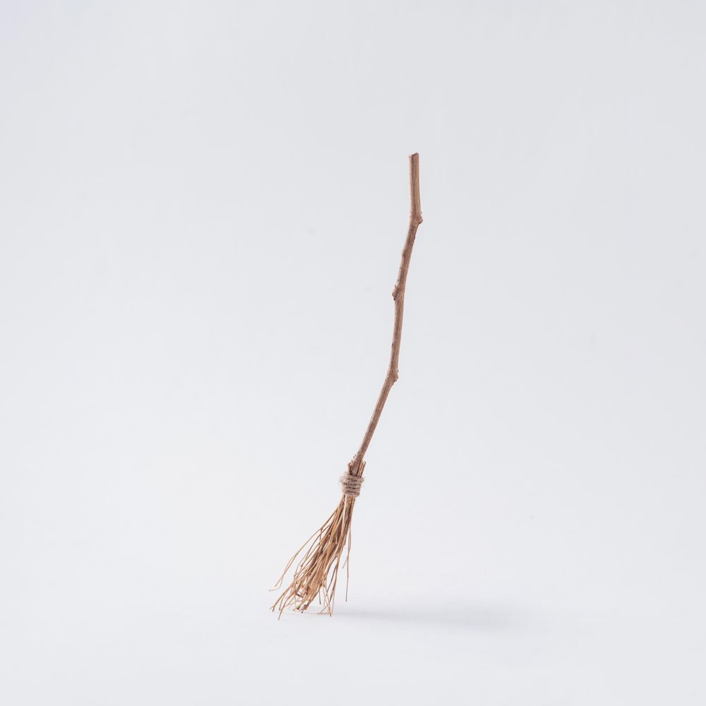 Broomstick on light background