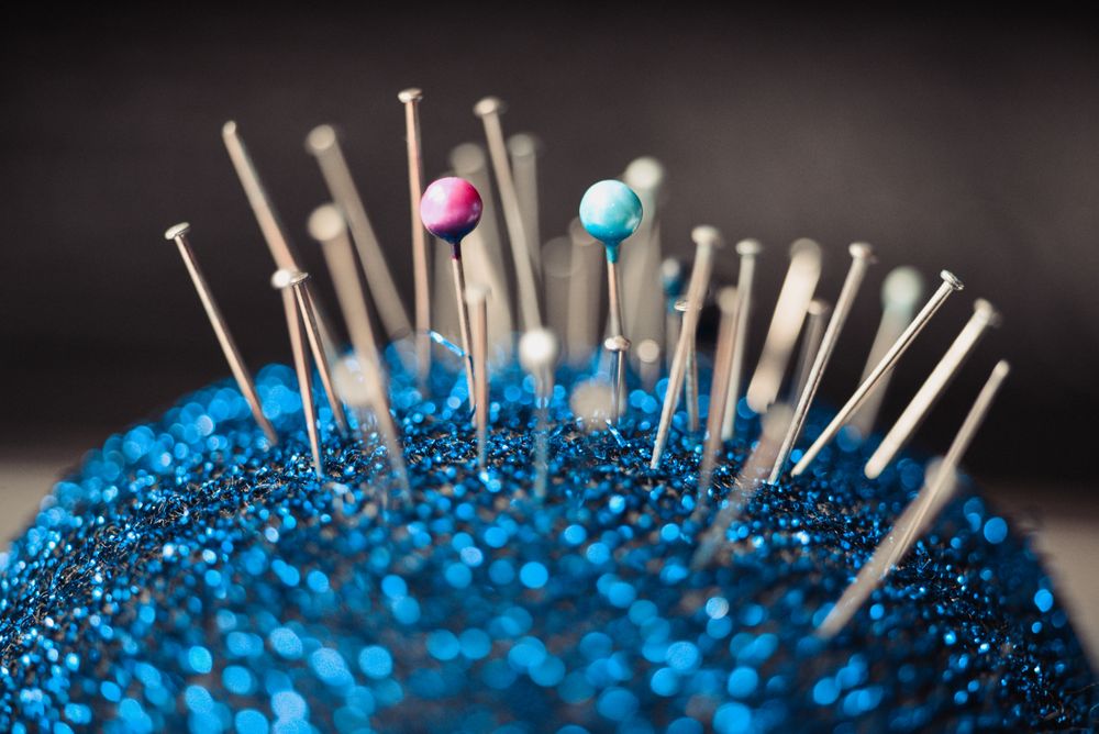 Close up of pin cushion