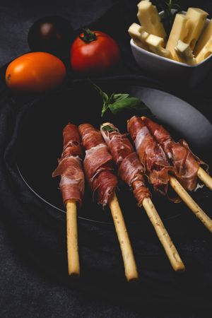 Gressinis with spanish serrano ham