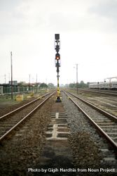 Empty railroad tracks and signal lights 5peke4