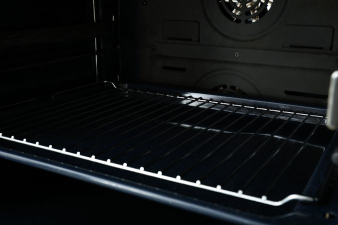 Photo inside of the modern oven, close up