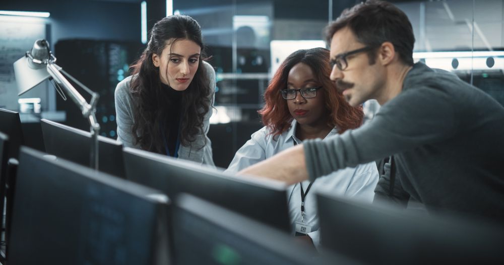Group of Empowered Multicultural Specialists Working in a Research Center