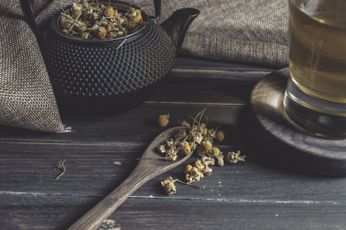 Dried chamomile for herbal tea