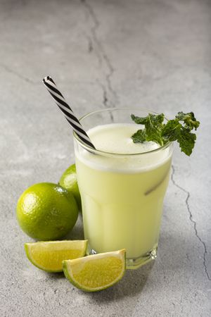 Refreshing lemonade with mint. Lemonade, summer drink.